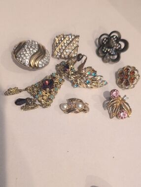 Gold-Tone Multicolor Crystal and Faux Pearl Single Earrings